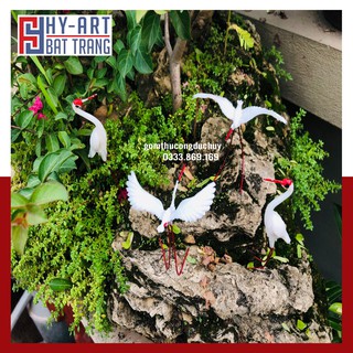 Cò Nhựa 9k / 2 con - Phụ kiện trang trí tiểu cảnh hồ cá, bể cá, hòn non bộ, sân vườn