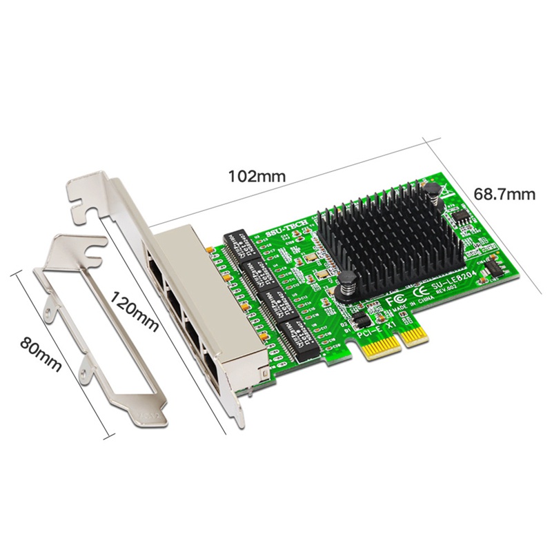 Card Mạng Ethernet / Ethernet / Lan PCI-E Realtek RJ45 4 Cổng Thẻ