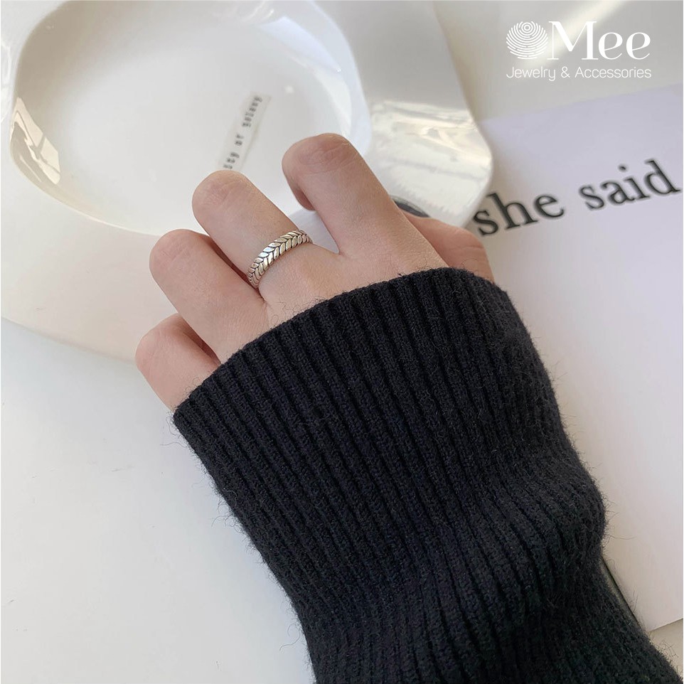 Nhẫn bạc 925 MEE họa tiết cao cấp bản hở có thể tùy chỉnh size - R3607
