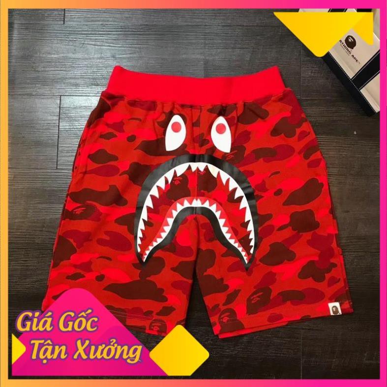 [SIÊU KHỦNG] ⚡️ Quần Short Bape Shark Camo Đỏ hàng cao cấp Full tem tag, zipbag 2021