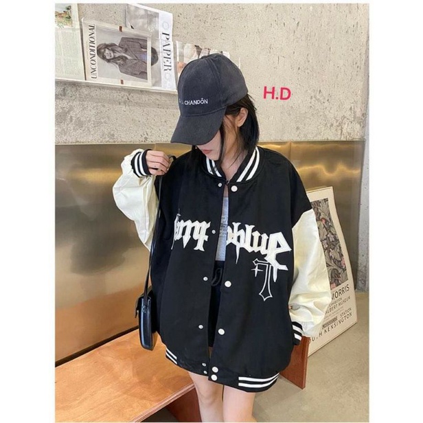 Áo Bomber/Khoác Nam nữ Unisex chất nỉ vs gió ko xùThời trang thu đông BasicJacket bóng chày  giữ nhiệt