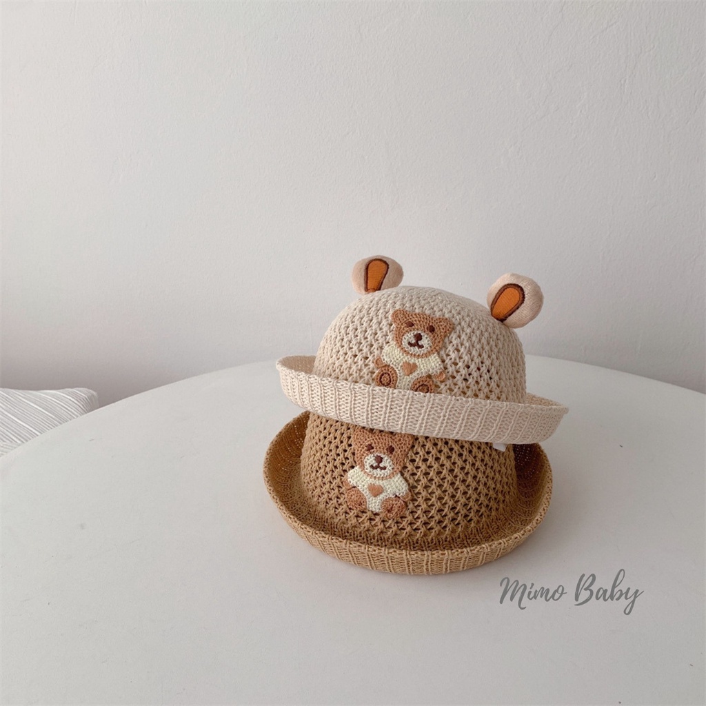 Mũ nón cói tai gấu thoáng khí dễ thương du lịch hè cho bé 6-18m Mimo baby MH113
