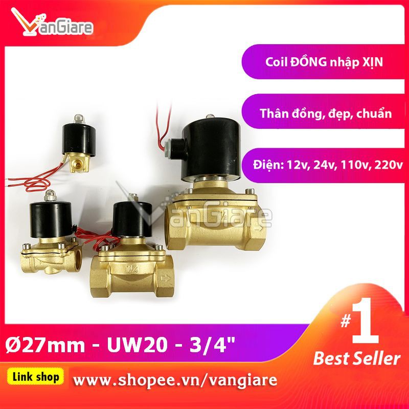 [Van đẹp, đúng hiệu] Van điện từ phi 27 UW20 UniD (Coil nhập Xịn)