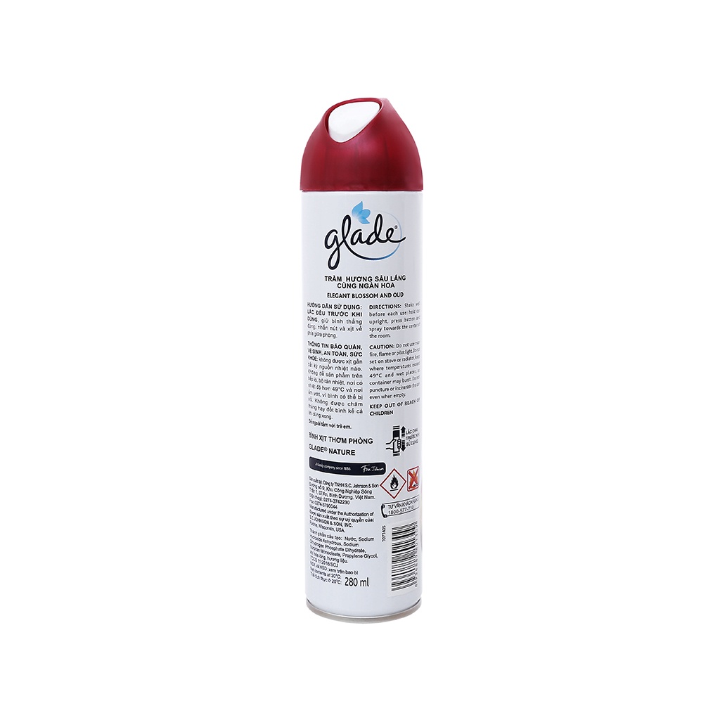 Combo 2 Chai Bình Xịt Thơm Phòng Glade Nature Trầm Hương Sâu Lắng Cùng Ngàn Hoa 280gx2