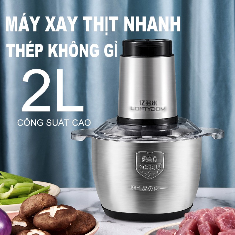 máy xay thịt, 2L, lưỡi đôi bằng thép không gỉ, được sử dụng để trộn và cắt nhỏ[GM-BXGJJJ53]