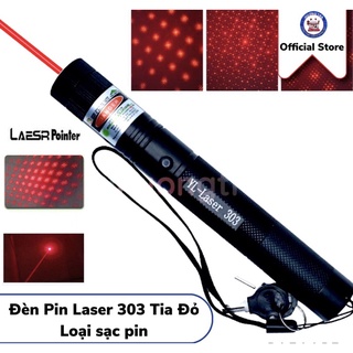 Đèn pin chiếu tia laser 303 ánh sáng đỏ thay đổi nhiều hình