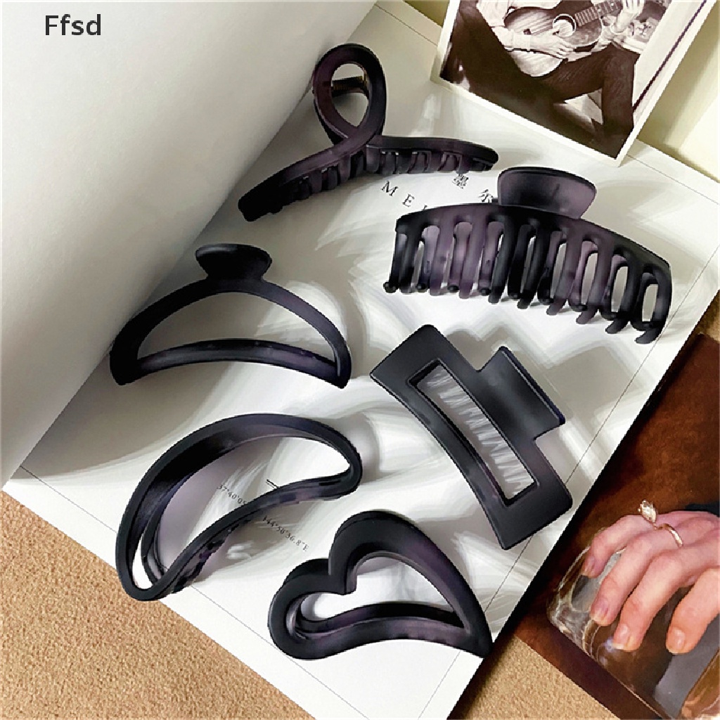 {Ffsd} Kẹp Tóc Càng Cua Bằng Acrylic Màu Xám Vintage Thanh Lịch * Bán Chạy