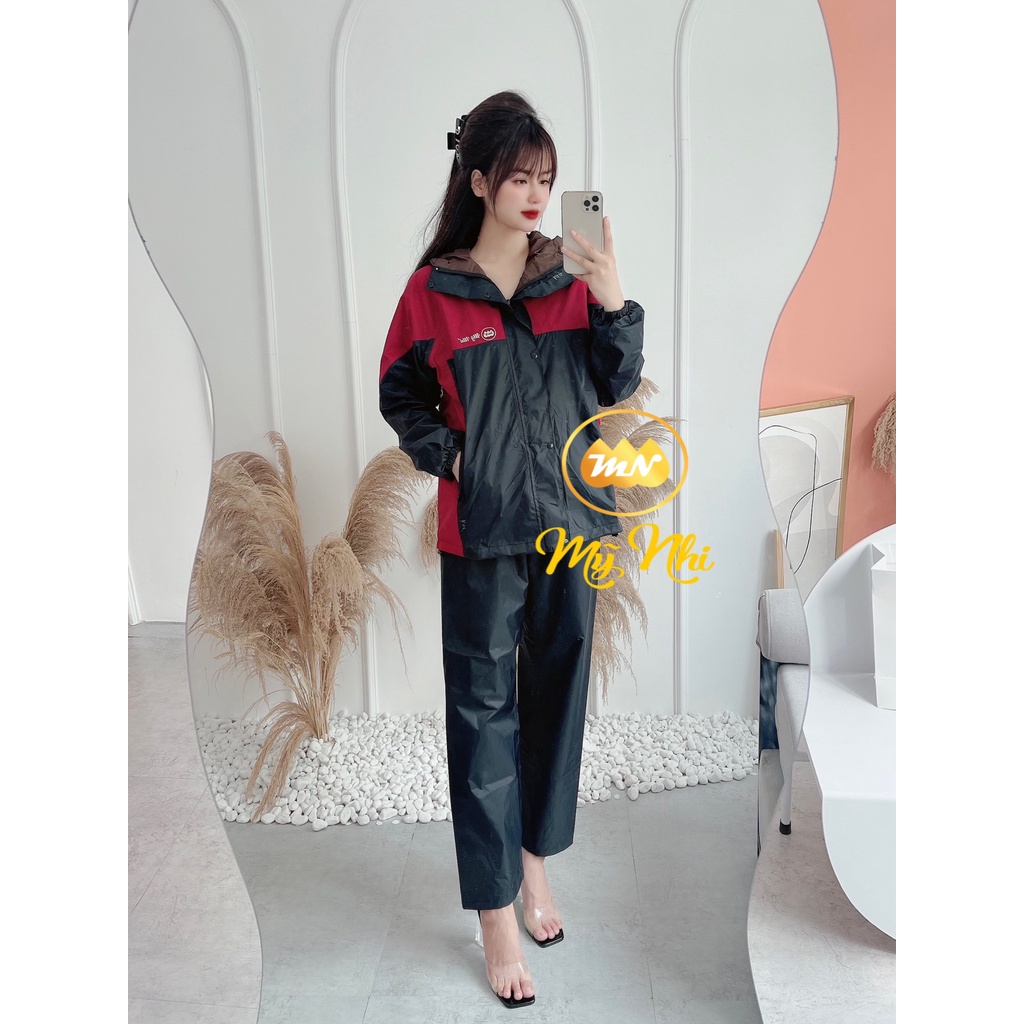 Bộ quần áo đi mưa 2 lớp chống gió lạnh, chống thấm nước kèm túi đựng thích hợp cả nam và nữ
