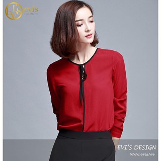 [đầm nữ công sở] (F.R.E.E.S.H.I.P) Áo thiết kế siêu xinh với tone màu đỏ nổi bật cho các tín đồ công sở  xinh 2019