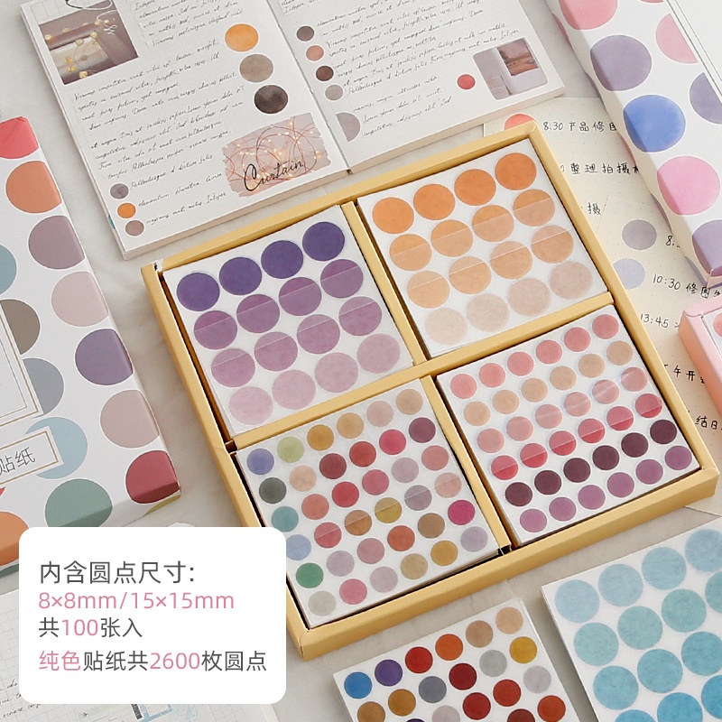 Hộp 100 miếng dán chấm bi hình thỏ dễ thương trang trí DIY