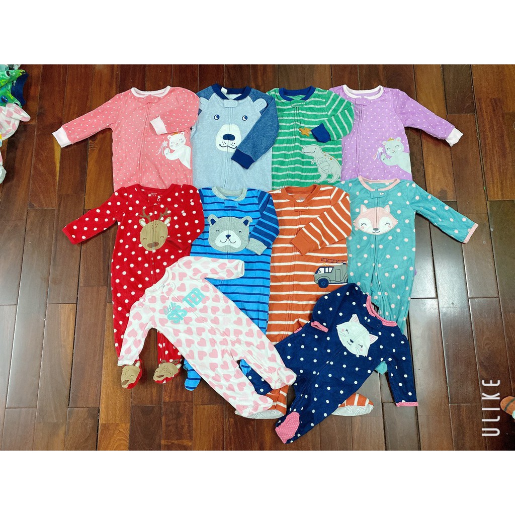 Sleepsuit Nỉ, Body Nỉ Băng Lông Liền Tất Vớ Hãng Carterr Xuất Dư Siêu Đẹp Cho Bé 0-5 tuổi