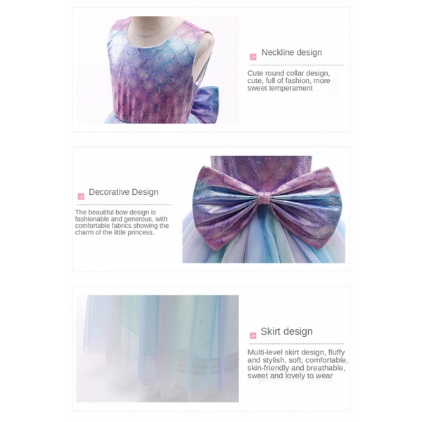 Đầm tiên cá/ Phụ kiện hóa trang tùy chọn đáng yêu dành cho bé gái