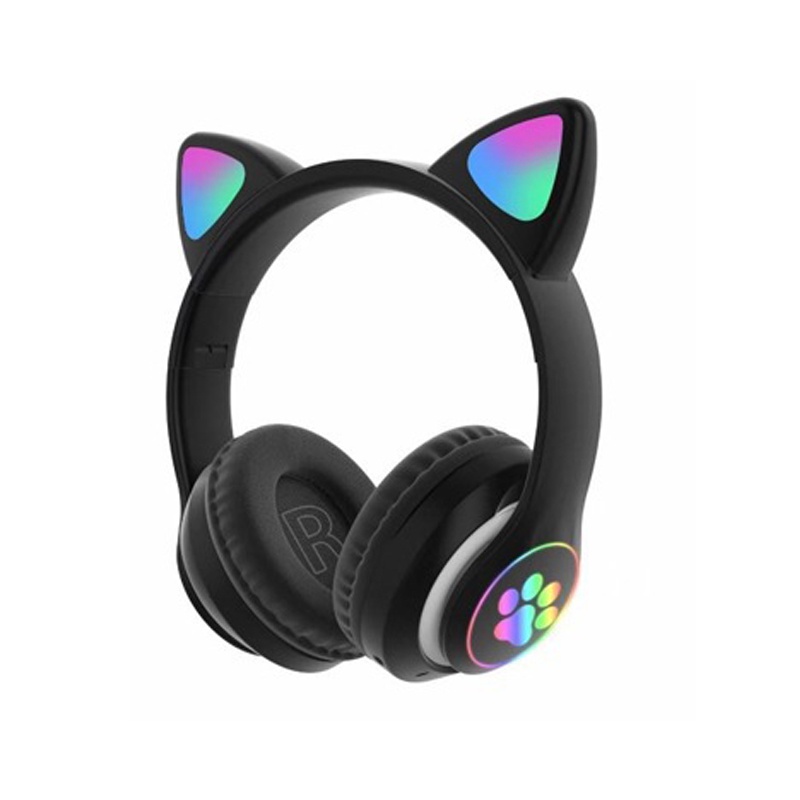 Tai nghe headphone máy tính tai mèo  không dây bluetooth phát quang có  micro  thích với tất cả các loại điện thoại