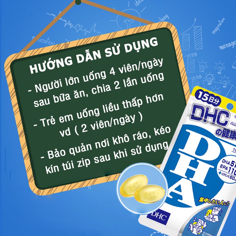 Viên uống bổ não Nhật Bản DHC bổ sung DHA tăng cường trí nhớ Gói 15 ngày/ 30 ngày - Chính Hãng - GoF Store
