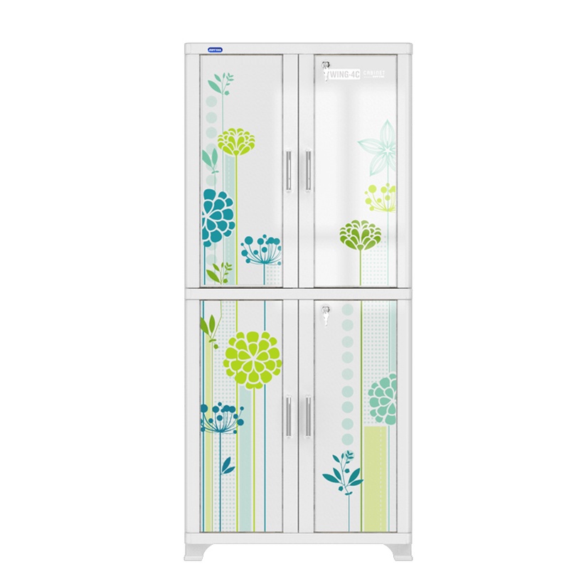 Tủ nhựa Duy Tân Wing 4C - màu kem, trắng, dương, hồng - Kích thước (rộng x cao x sâu): 70 x 160 x 50 cm