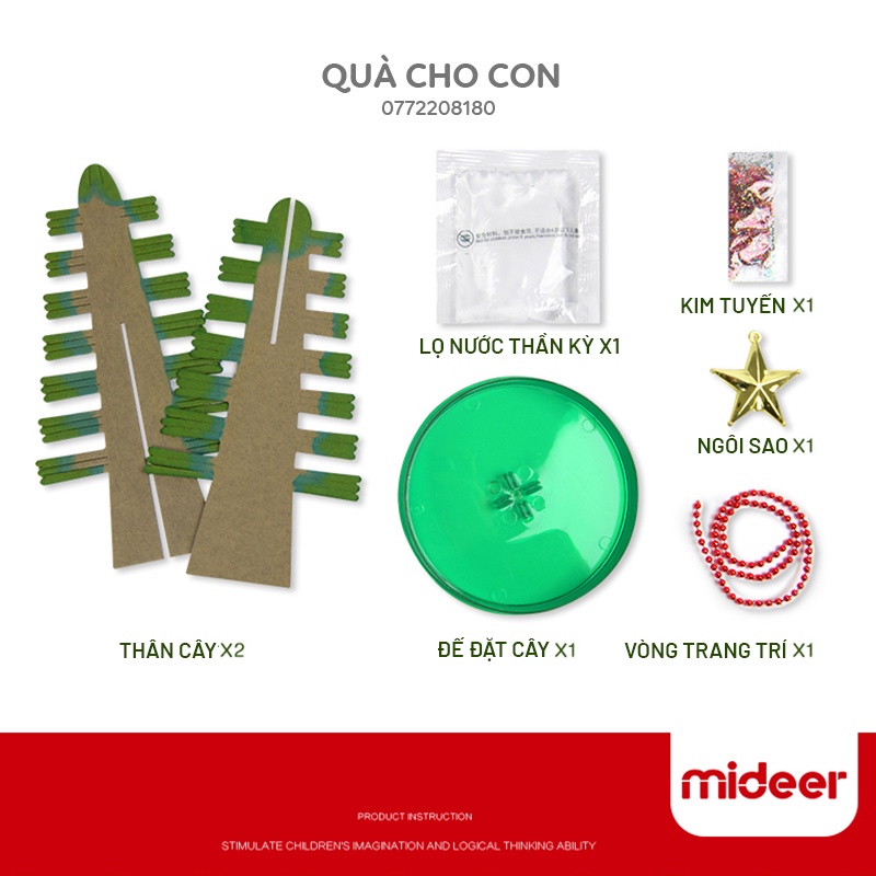 CÂY THÔNG TỰ NỞ THẦN KỲ MAGIC CHRISTMAS TREE - HÃNG MIDEER - ĐỒ CHƠI GIÁO DỤC STEM