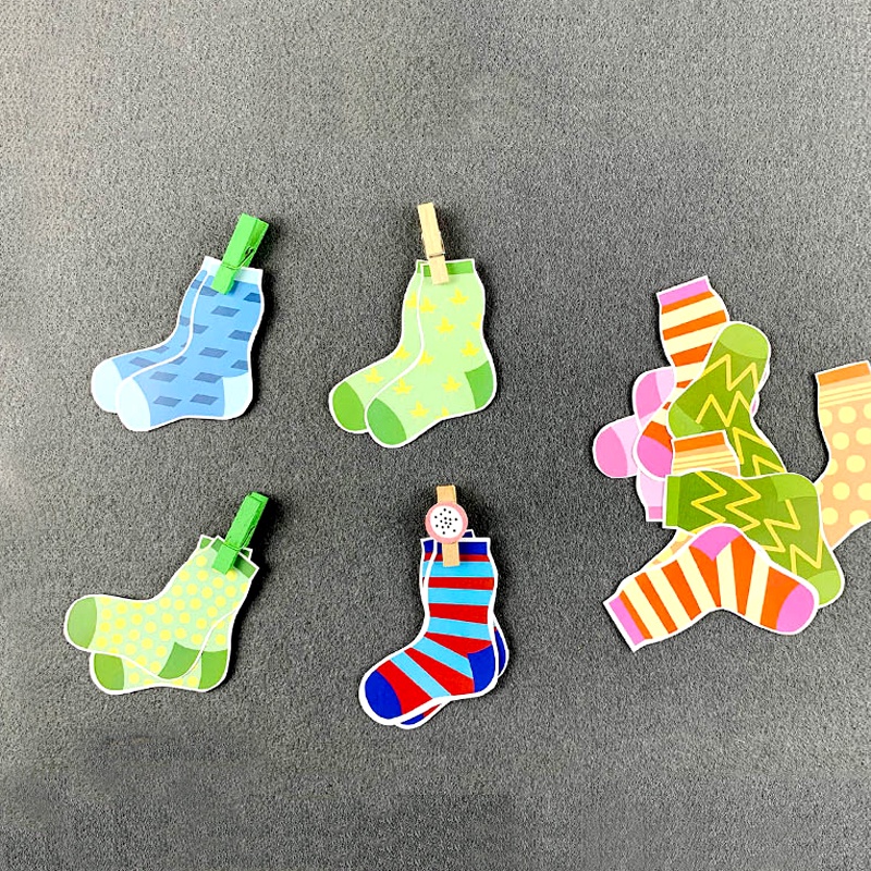 Montessori Bộ Đồ Chơi Giáo Dục Gồm Đôi Găng Tay / Vớ / Khăn Giấy / Kẹp Treo Dành Cho Trẻ Em