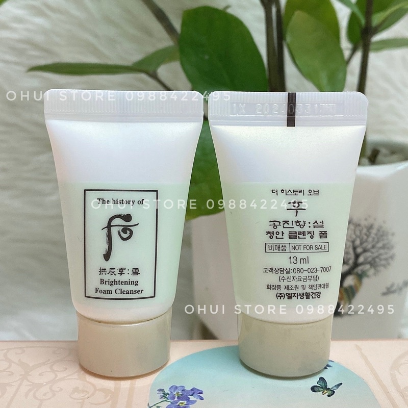 Sữa rửa mặt làm trắng sáng da Whoo Brightening Cleansing Foam 13ml - Chính hãng LG Vina
