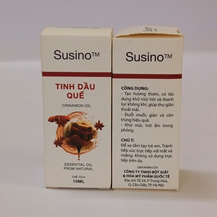 Tinh dầu thiên nhiên nguyên chất thơm phòng đuổi côn trùng Susino - Lọ 10ml