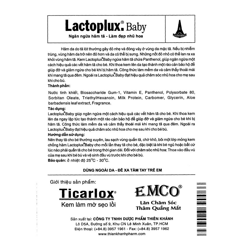 [Date Mới]Kem Chống Hăm Trẻ Em Lactoplux Baby❤️Kem Trị và Ngừa Hăm Tã An Toàn Cho Trẻ Sơ Sinh Và Người Lớn Tuổi Tuýp 5gr