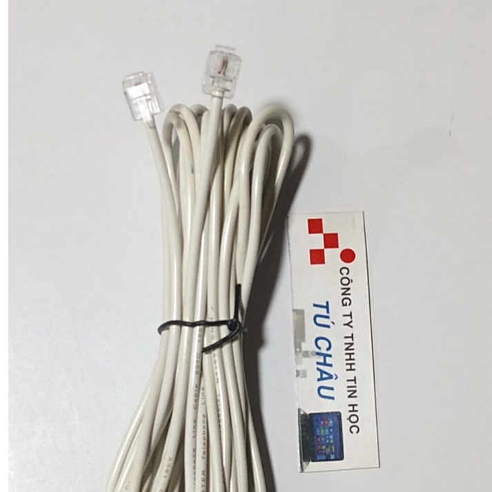 Cáp điện thoại bàn 2 tim  đầu bấm sẳn dài: 1m - 2m - 3m - 5m