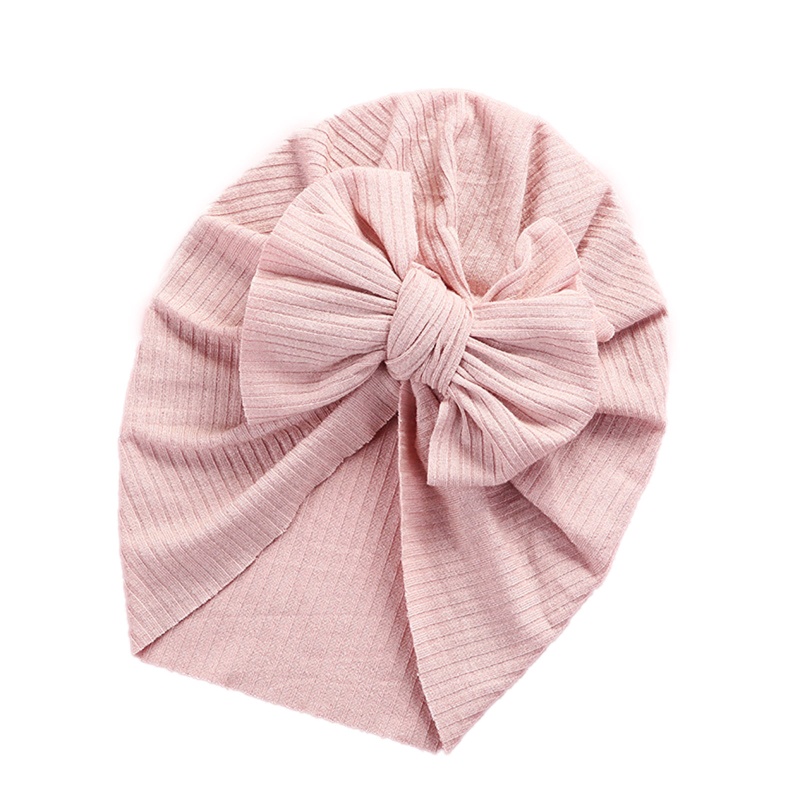 Mũ Beanie Thắt Nơ Bằng Vải Cotton Mềm Màu Trơn Cho Bé Sơ Sinh