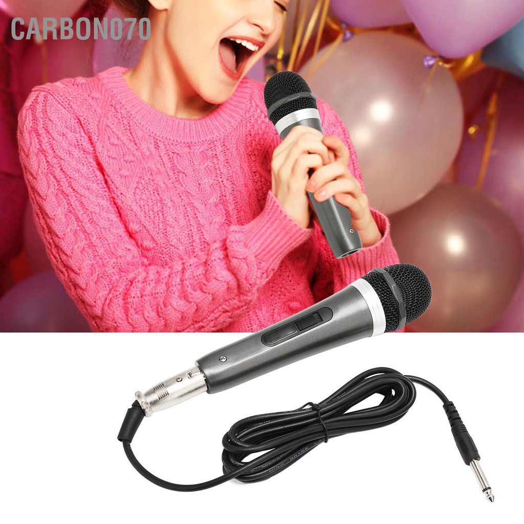 [Hàng HOT] Micro hát Karaoke Cầm Tay 6.5mm Có Dây 3M Cho Loa Khuếch Đại Âm Thanh【Carbon070】