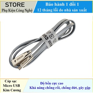 Cáp sạc micro usb kim cương dài 1.2m