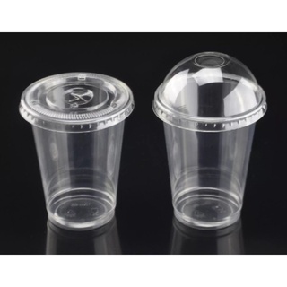50 Cốc nhựa PET400ml - 500ml có nắp đựng trà sữa, trà chanh