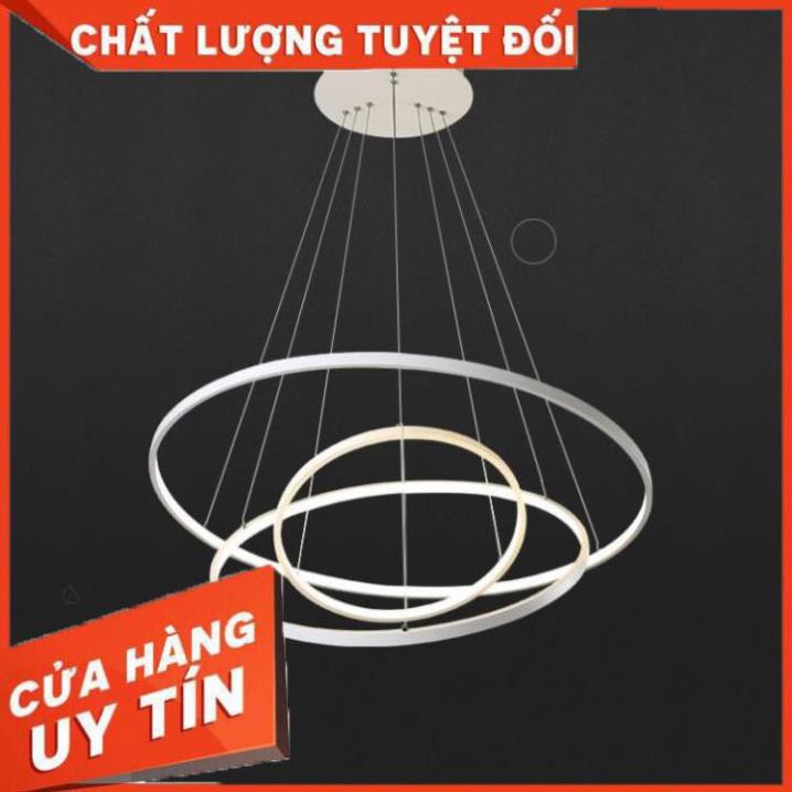 [Giá Rẻ - Uy Tín]  Đèn Thả Trần Không Gian Led TBD898 Hình Tròn 3 Vòng Viền Trắng - 3 Chế Độ Ánh Sáng - Điều Khiển Từ Xa