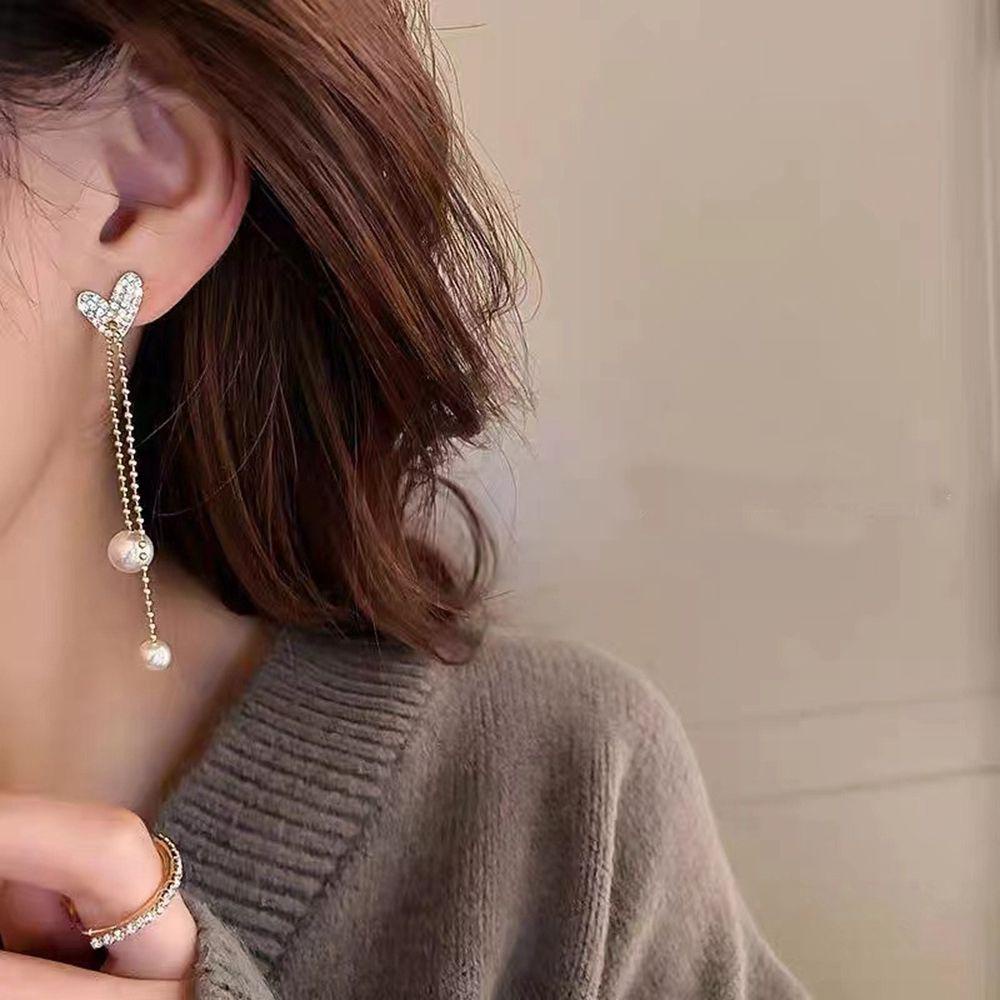 Bông Tai Hình Trái Tim Thời Trang Dành Cho Nữ|Bông Tai Hình Chiếc Lá Lấp Lánh Dành Cho Nữ