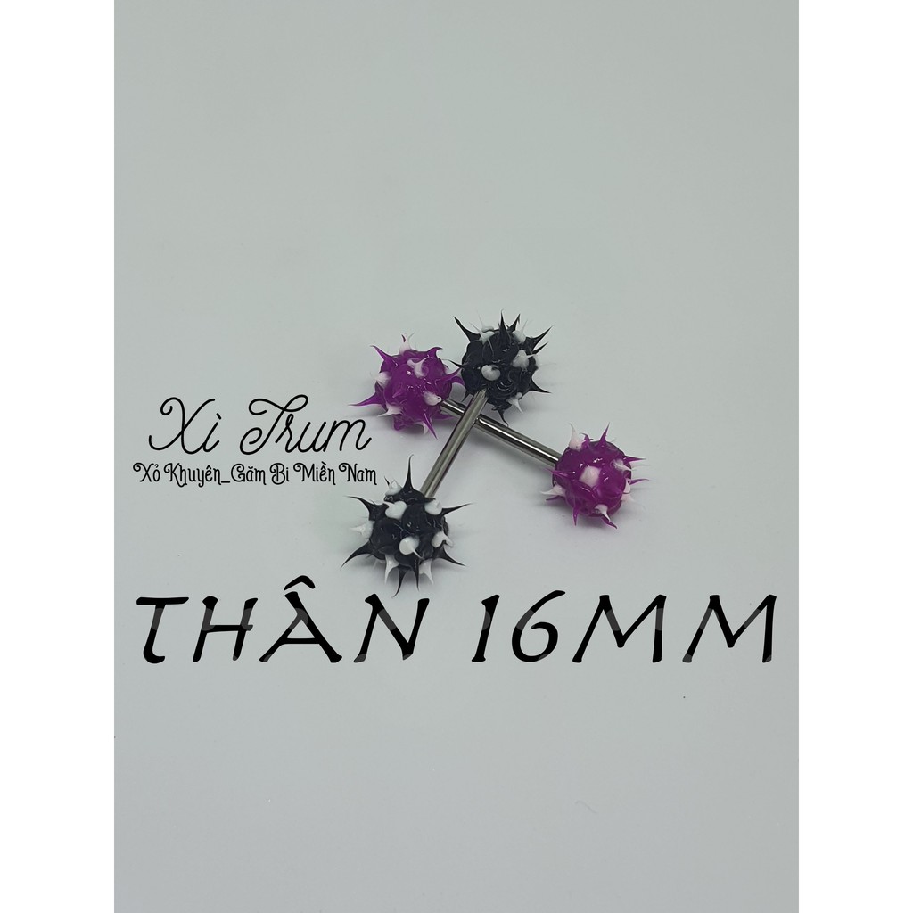 01 Khuyên 2 Đầu Bi Cao Su Non/  Thân inox _Thân nhựa CHO ANH EM cùng Hệ Khuyên