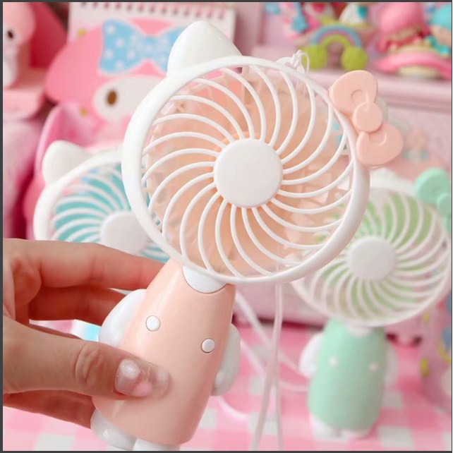 (THANH LÝ) Quạt hello kitty có đèn đứng được (MÈO ĐỨNG)