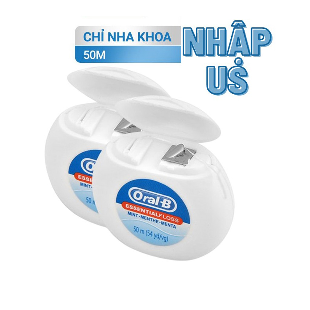 Chỉ Nha Khoa Oral-B Essential Floss 50m Nhập Khẩu Mỹ - Chăm Sóc Răng Miệng - Thiết Bị Y Tế Huyền Trang