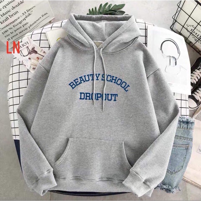 Áo hodie beautiful school chất vải nỉ poly hai lớp dày dặn