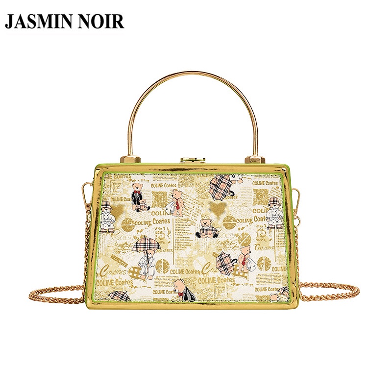 Túi Đeo JASMIN NOIR Chéo In Họa Tiết Hoạt Hình Đáng Yêu Thời Trang Cho Nữ