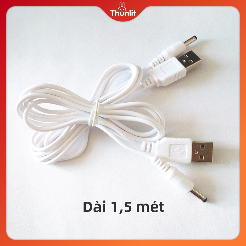 Cáp sạc Thunlit dài 1.5m cổng cắm Usb Dc 3.5mm dành cho đèn/ máy tạo độ ẩm