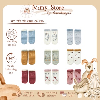 Set 3 Đôi Tất Xù NEMO Baby Cổ Cao, Chống Trơn Trượt Cho Bé Từ 0-3 Tuổi