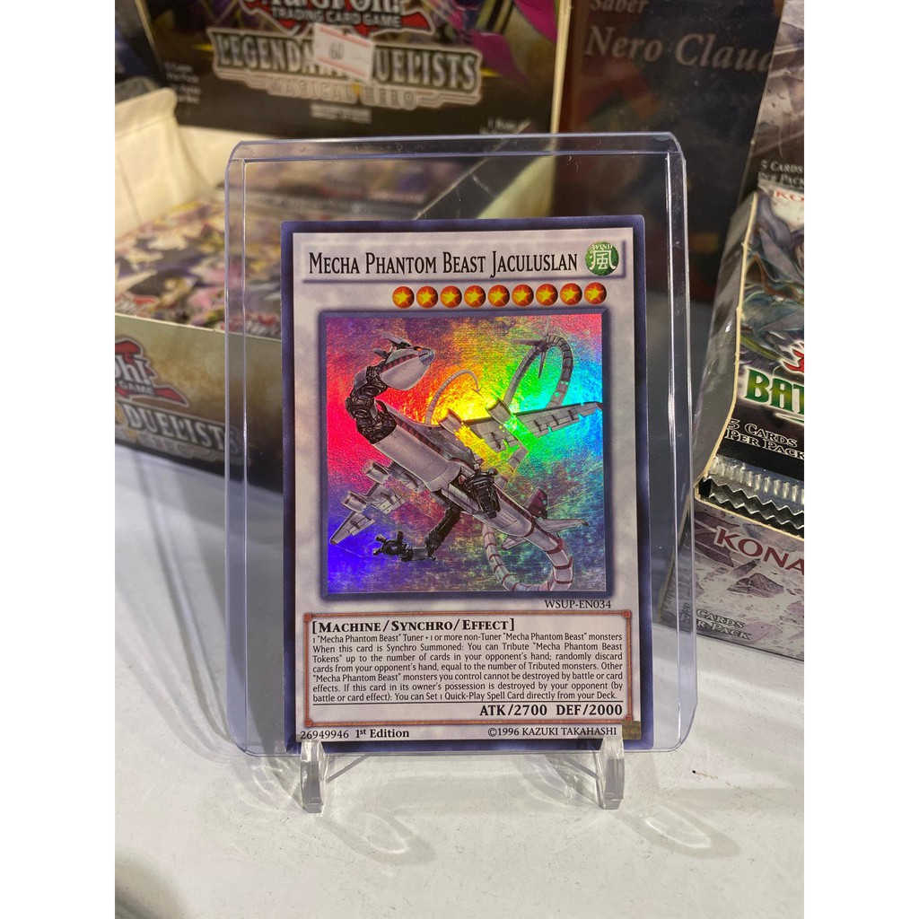 Lá bài thẻ bài Yugioh Mecha Phantom Beast Jaculuslan - Super Rare - Tặng bọc bài nhựa bảo quản