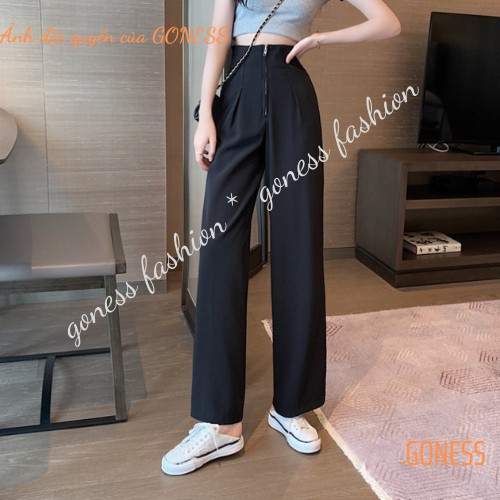 Quần suông ống rộng Goness lưng cao vải cao cấp culottes nữ mặc kéo dài chân - Q01 | BigBuy360 - bigbuy360.vn