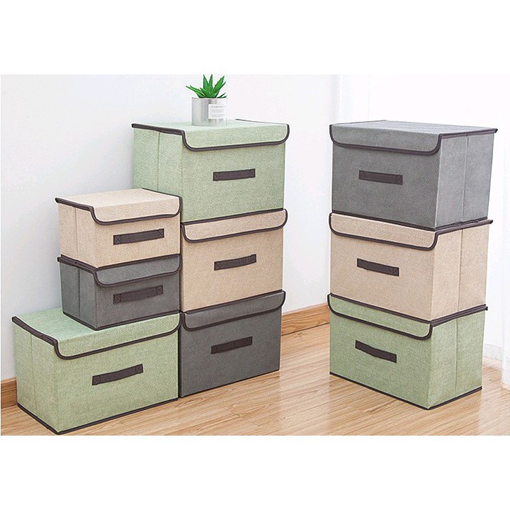 Combo 2 Hộp Vải Đựng Quần Áo - Hộp lưu trữ quần áo đồ lót đồ chơi đa năng – 8 Lít, 18 Lít tiện dụng 88188 SHOP SIÊU RẺ