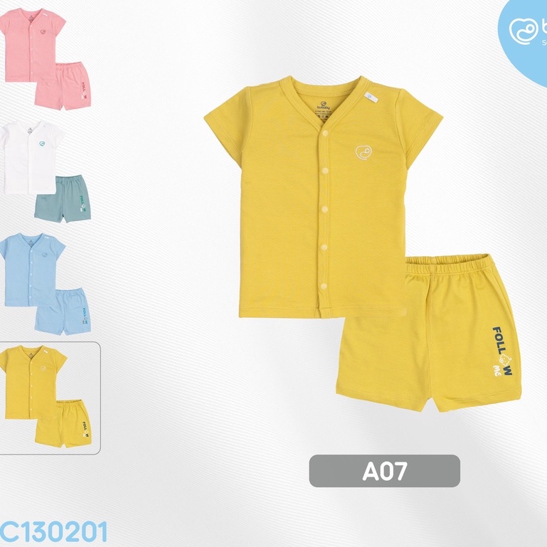 Bộ cộc tay cài giữa Bu, Bubaby  3m - 18m