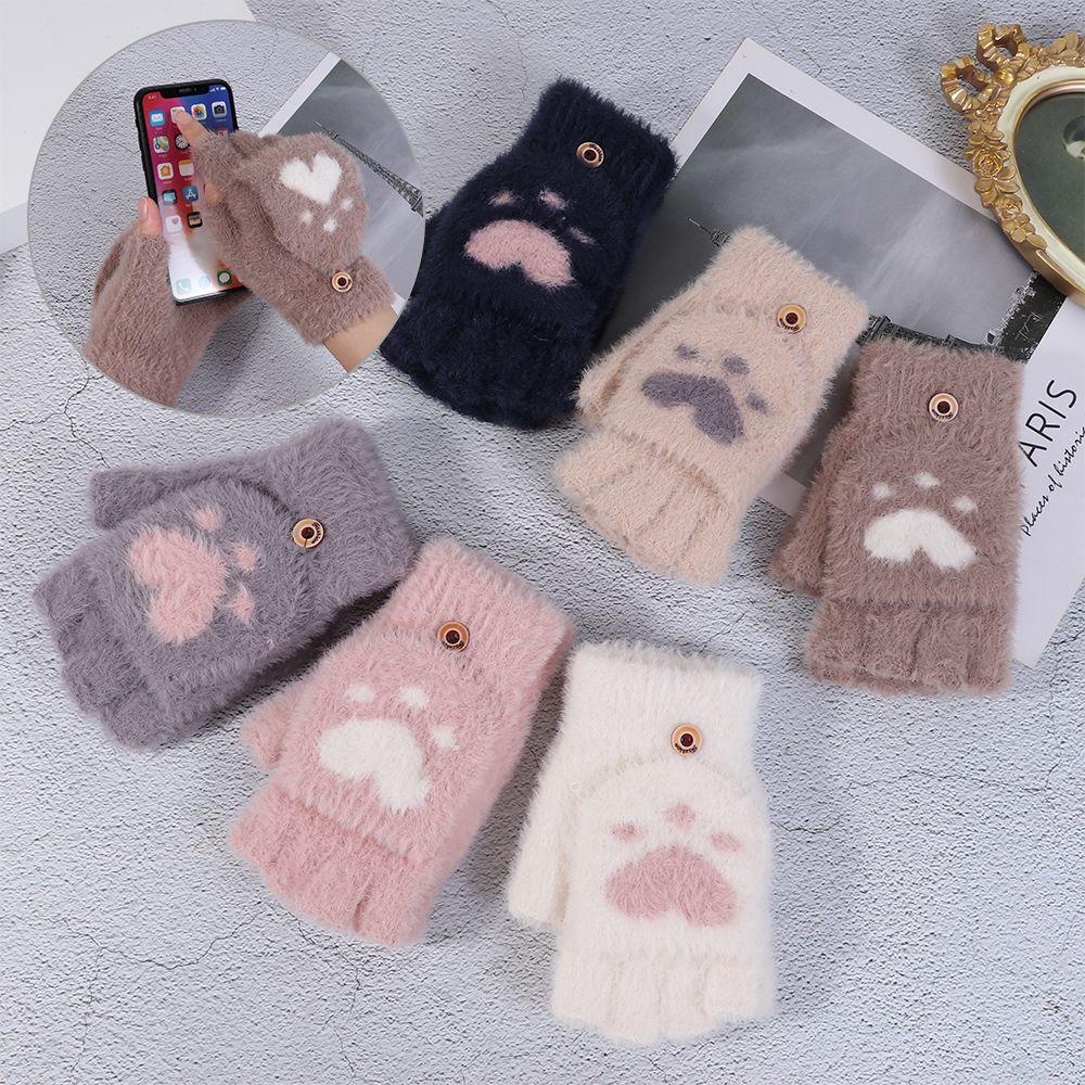 MIH Găng Tay Len Hở Ngón Giữ Ấm