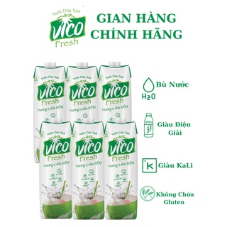Combo 6 hộp nước dừa tươi vico fresh 1l - vị xiêm