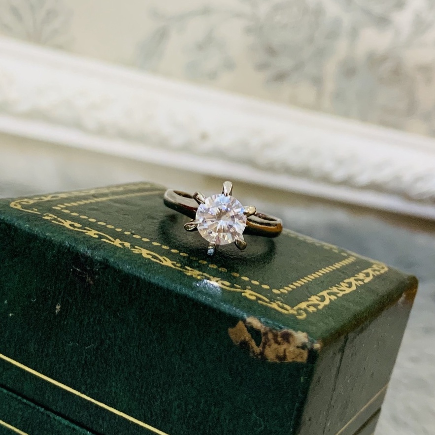 N37. Nhẫn đính đ.á sang trọng thanh lịch| Độc lạ | Vintage Necklace|| Si Nhật | Japan | 2HAND | trang sức nhật bản