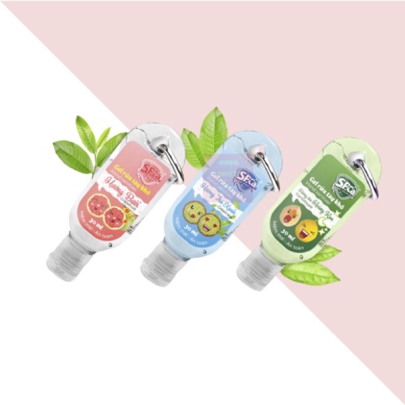💥 GEL RỬA TAY KHÔ 30ML MÓC KHÓA TREO - S.P.CA 💥 NHỎ GỌN TIỆN LỢI BỎ TÚI