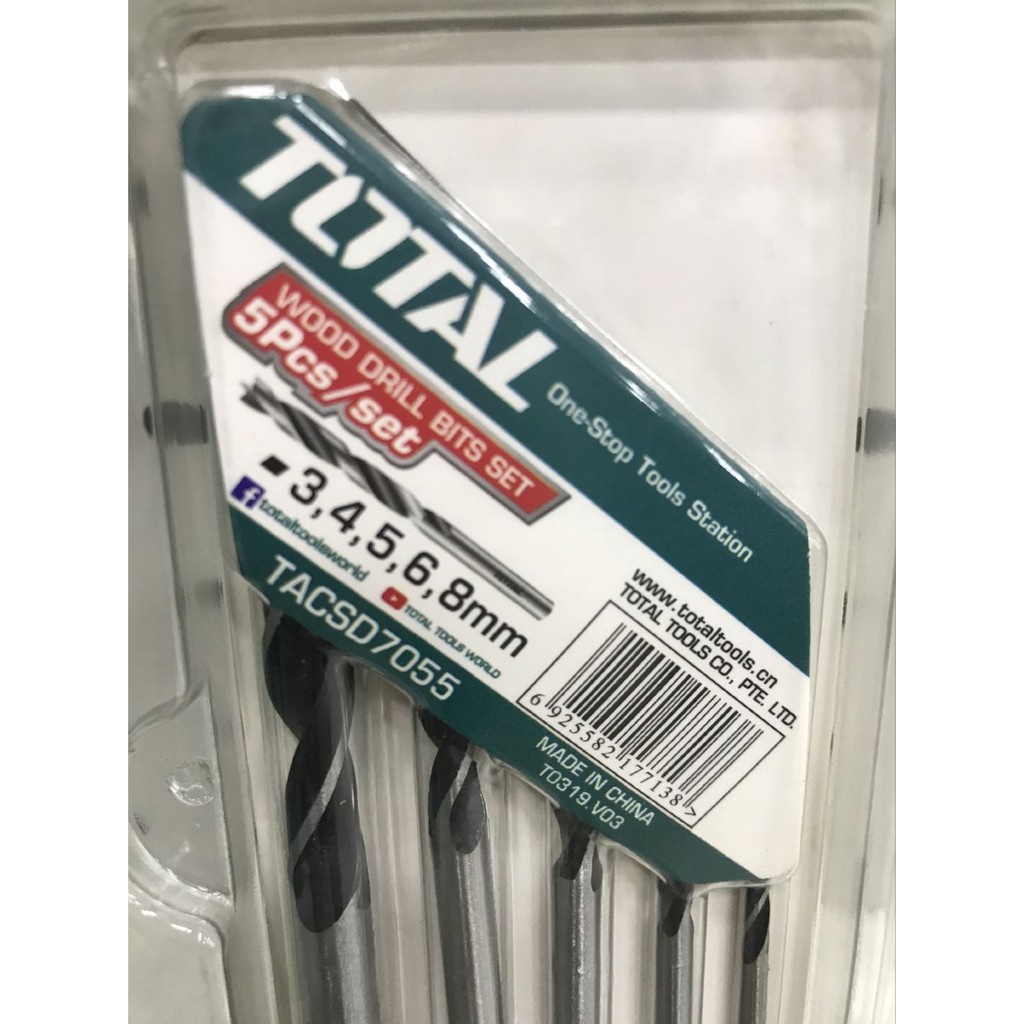 Bộ mũi khoan gỗ 5 chi tiết Total TACSD7055