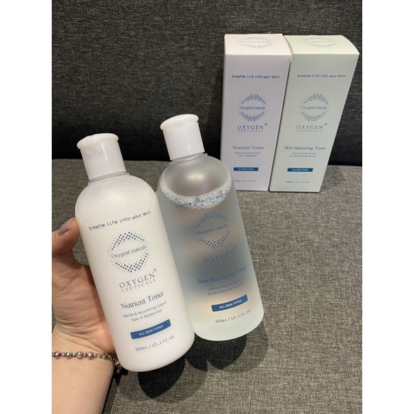 Toner Oxygen Ceuticals Nguyên Seal 300ml - Toner Dạng Sữa Nutrient &amp; Toner Dạng Nước Skin Balancing