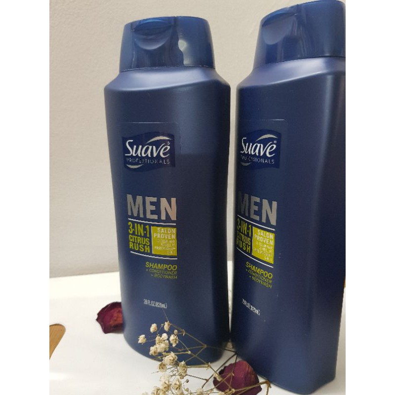 Dầu Gội Nam Suave Professionals Men 3 In 1 828ml ( tắm+gội+xả)