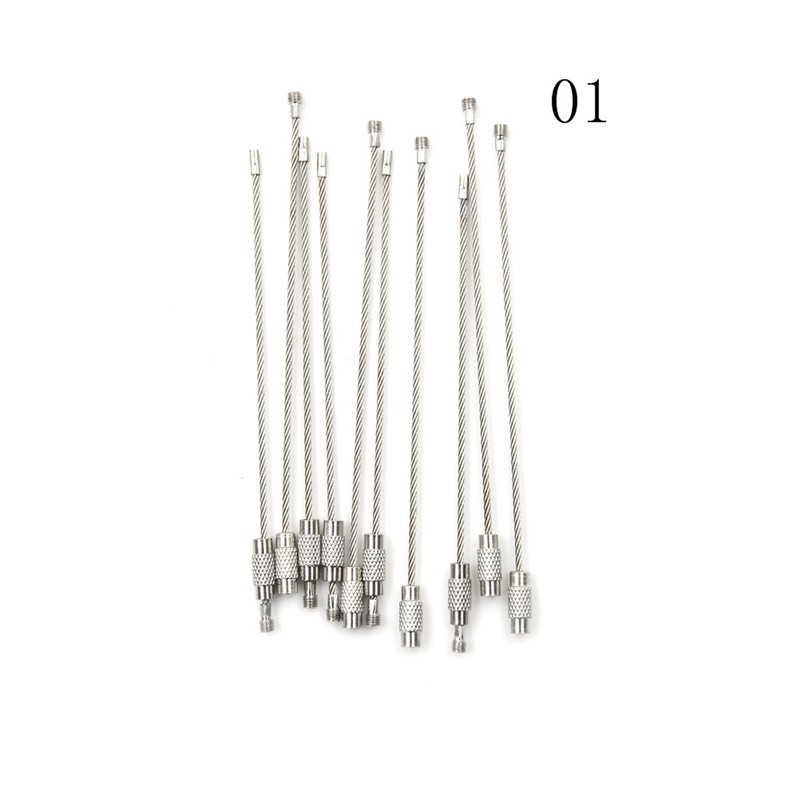 Set 10 Dây Móc Khóa Bằng Thép Không Gỉ 10 / 15 / 20cm